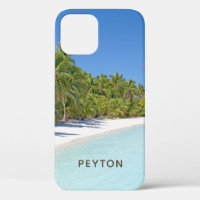 Tropical Beach with Palms Monogrammed