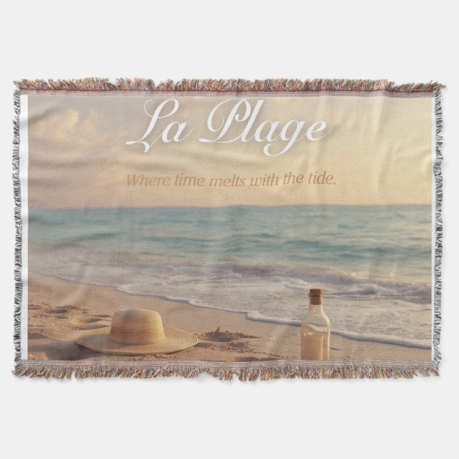 Tropical Beach Woven Blanket (Front)