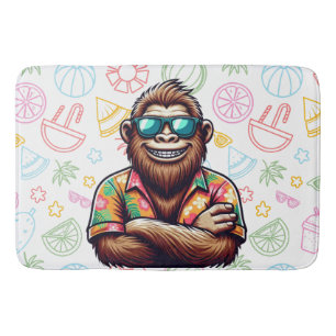 Tropical/beach yeti/bigfoot  bath mat