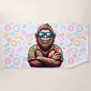 Tropical/beach yeti/bigfoot  beach towel