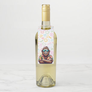 Tropical/beach yeti/bigfoot bottle tag