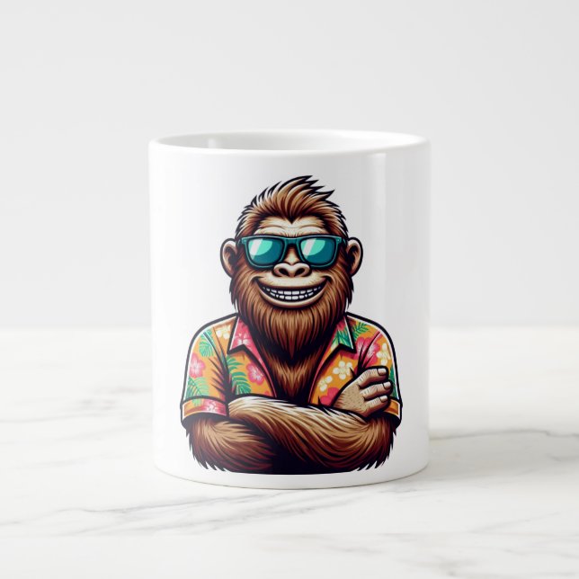 Tropical/beach yeti/bigfoot  large coffee mug (Front)