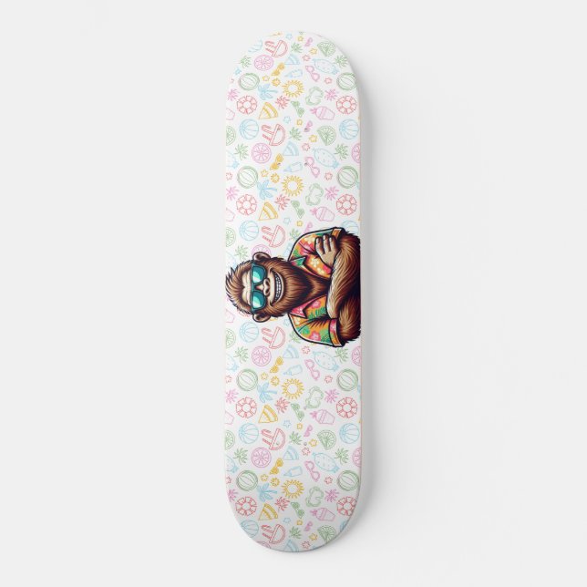 Tropical/beach yeti/bigfoot  skateboard (Front)