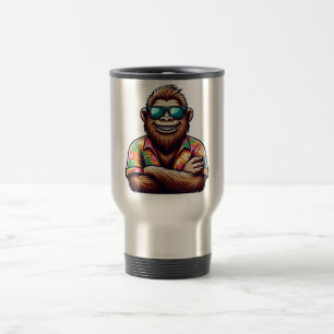 Tropical/beach yeti/bigfoot travel mug