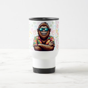 Tropical/beach yeti/bigfoot travel mug