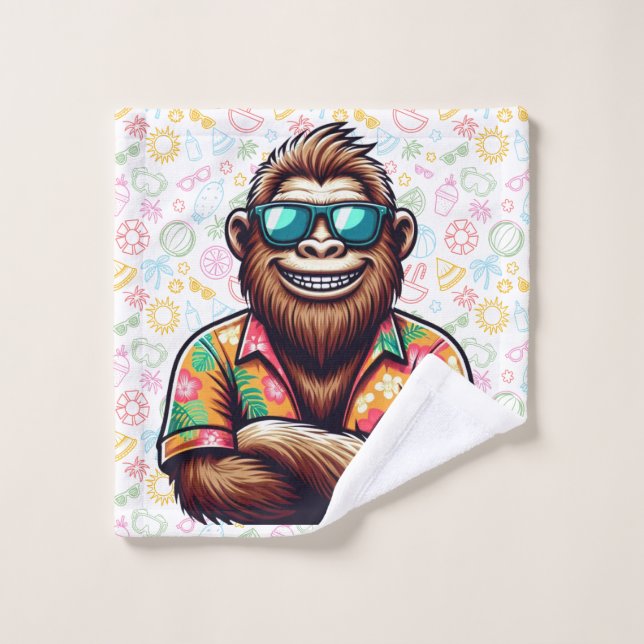 Tropical/beach yeti/bigfoot  wash cloth (Wash Cloth)