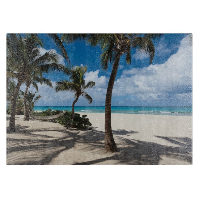 Tropical Beaches | Anguilla Beach, Palm Tree Cutting Board (Front)
