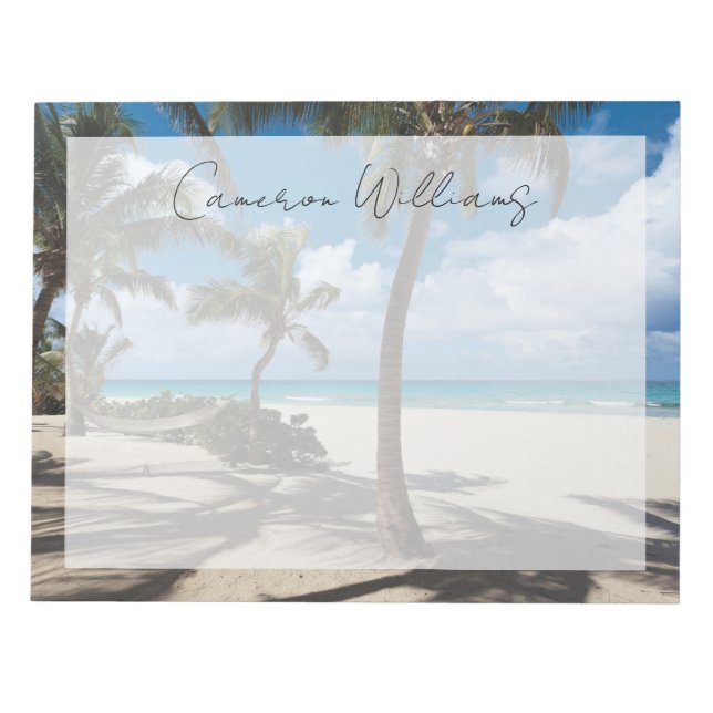 Tropical Beaches | Anguilla Beach, Palm Tree Notepad (Front)
