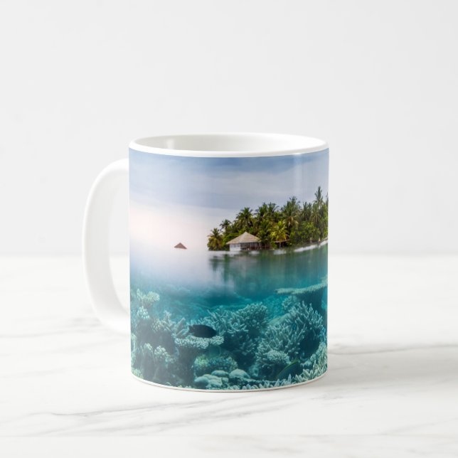 Tropical Beaches | Ari Atoll Maldives Coffee Mug (Front Left)