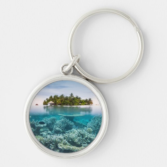 Tropical Beaches | Ari Atoll Maldives Key Ring (Front)