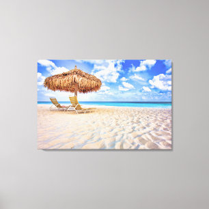 Tropical Beaches Aruba Sandy Beach Canvas Print