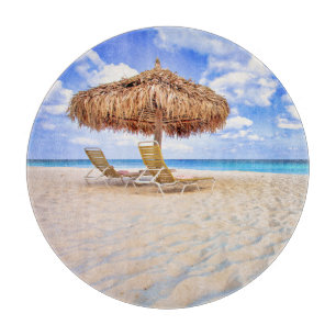 Tropical Beaches Aruba Sandy Beach Cutting Board
