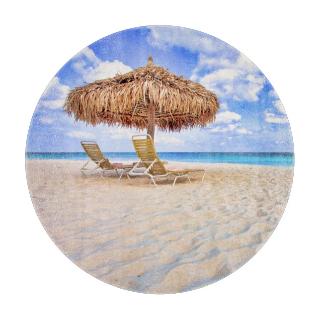 Tropical Beaches | Aruba Sandy Beach Cutting Board (Front)