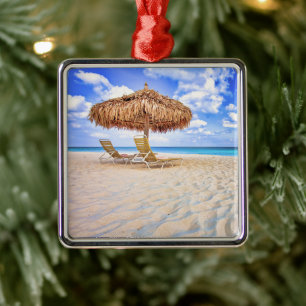Tropical Beaches   Aruba Sandy Beach Metal Tree Decoration