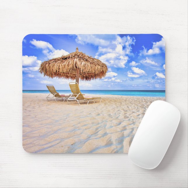 Tropical Beaches | Aruba Sandy Beach Mouse Mat (With Mouse)