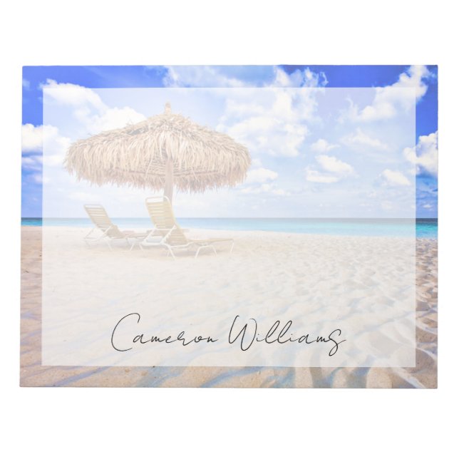Tropical Beaches | Aruba Sandy Beach Notepad (Front)