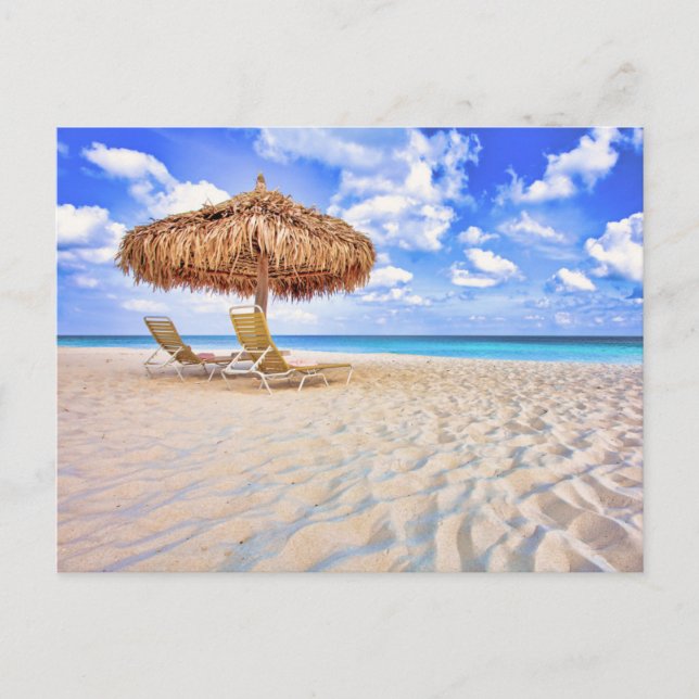 Tropical Beaches | Aruba Sandy Beach Postcard (Front)