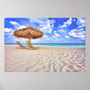 Tropical Beaches Aruba Sandy Beach Poster