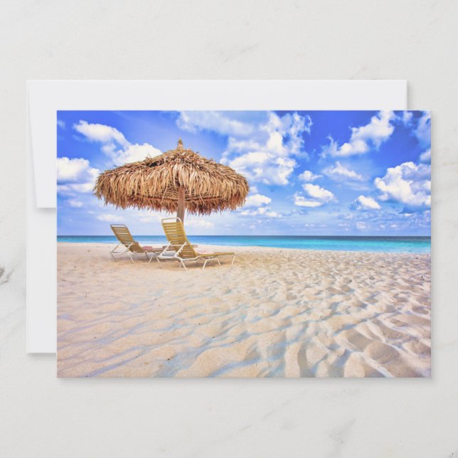 Tropical Beaches | Aruba Sandy Beach Thank You Card (Front)