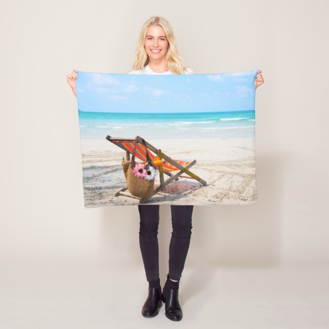 Tropical Beaches | Beach Chair on Sand Fleece Blanket (In Situ)
