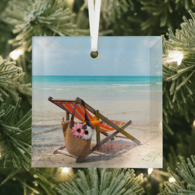 Tropical Beaches | Beach Chair on Sand Glass Tree Decoration (Insitu)