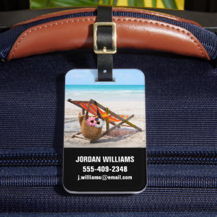 Tropical Beaches   Beach Chair on Sand Luggage Tag