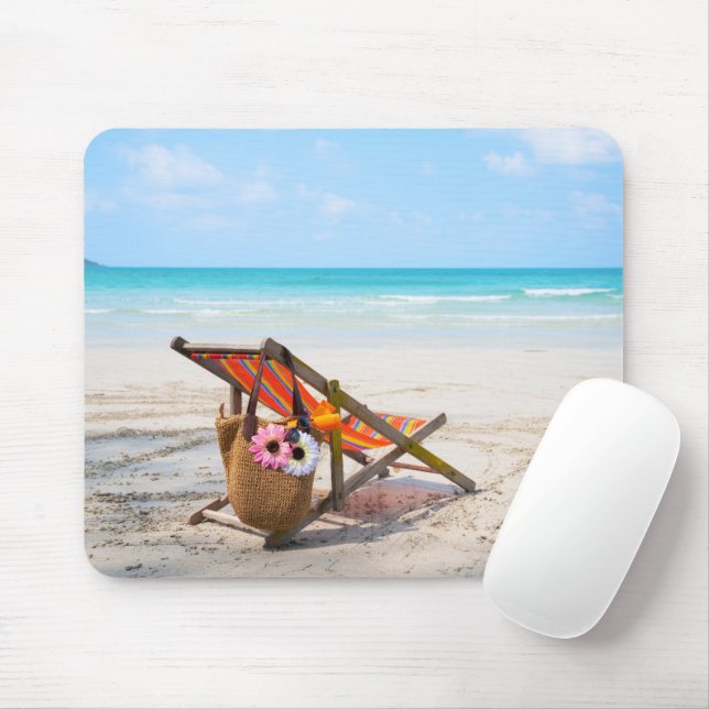 Tropical Beaches | Beach Chair on Sand Mouse Mat (With Mouse)