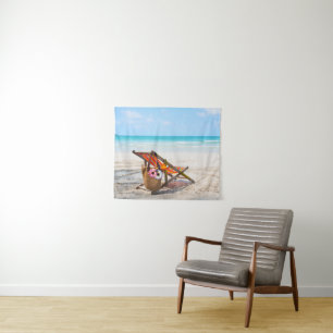 Tropical Beaches   Beach Chair on Sand Tapestry