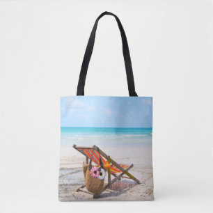 Tropical Beaches   Beach Chair on Sand Tote Bag
