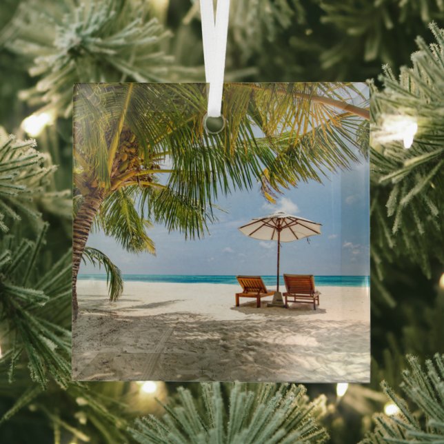 Tropical Beaches | Beach Dominican Republic Glass Tree Decoration (Insitu)