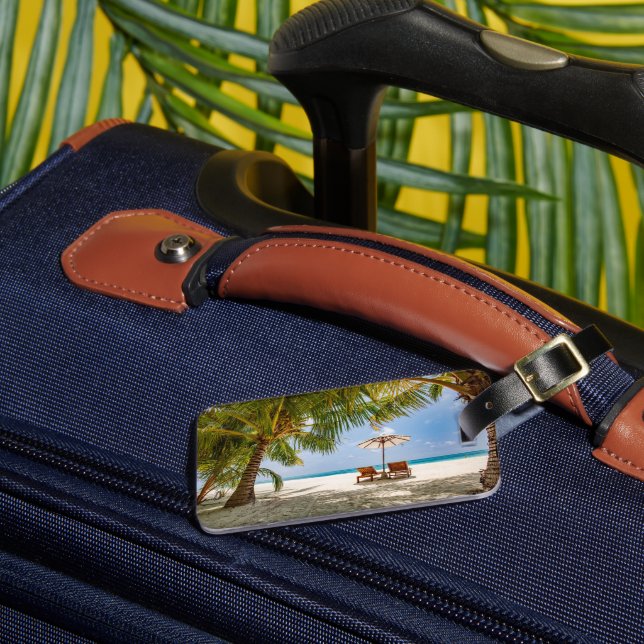 Tropical Beaches | Beach Dominican Republic Luggage Tag (Front Insitu 3)