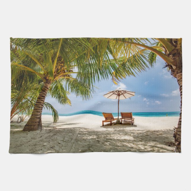 Tropical Beaches | Beach Dominican Republic Tea Towel (Horizontal)