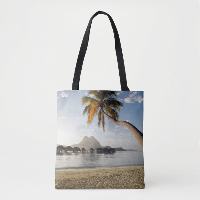 Tropical Beaches | Beach Huts, Bora Bora Tote Bag (Front)