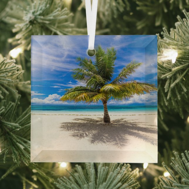 Tropical Beaches | Bora Bora, French Polynesia Glass Tree Decoration (Insitu)