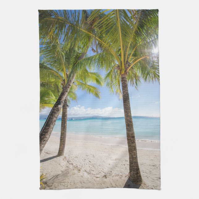 Tropical Beaches | Boracay Philippines Tea Towel (Vertical)