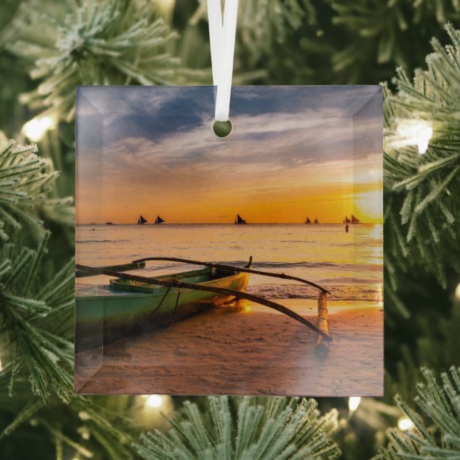 Tropical Beaches | Boracay's White Beach Glass Tree Decoration (Insitu)