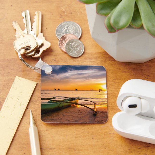Tropical Beaches | Boracay's White Beach Key Ring (Desk)