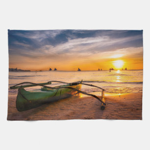 Tropical Beaches   Boracay's White Beach Tea Towel