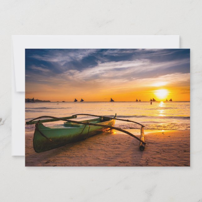 Tropical Beaches | Boracay's White Beach Thank You Card (Front)