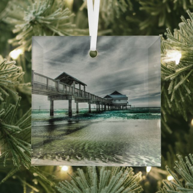 Tropical Beaches | Clearwater Florida Glass Tree Decoration (Insitu)