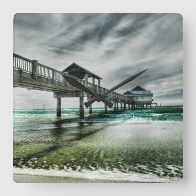 Tropical Beaches | Clearwater Florida Square Wall Clock (Front)