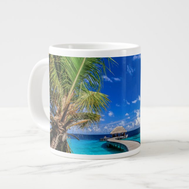 Tropical Beaches | Dusit Thani Maldives Large Coffee Mug (Front Left)