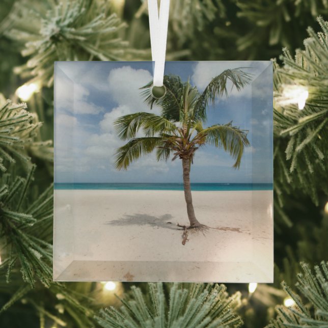 Tropical Beaches | Eagle Beach, Aruba Glass Tree Decoration (Insitu)