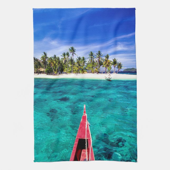 Tropical Beaches | El Nido, Philippines, Palawan Tea Towel (Vertical)