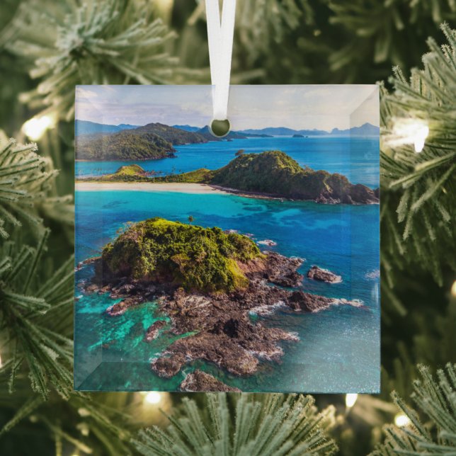 Tropical Beaches | El Nido Phillipines Glass Tree Decoration (Insitu)