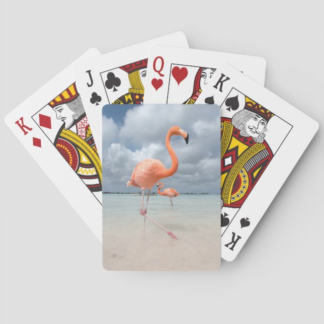 Tropical Beaches | Flamingos Beach, Aruba Playing Cards (Back)