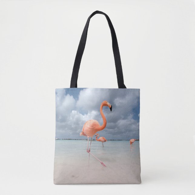 Tropical Beaches | Flamingos Beach, Aruba Tote Bag (Front)