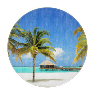 Tropical Beaches Island & Lagoon, Maldives Cutting Board