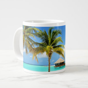 Tropical Beaches   Island & Lagoon, Maldives Large Coffee Mug