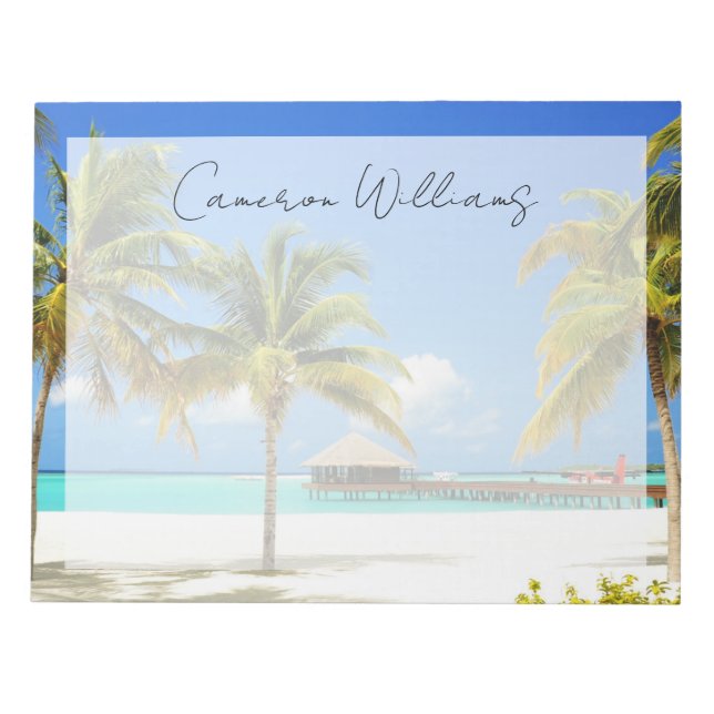 Tropical Beaches | Island & Lagoon, Maldives Notepad (Front)